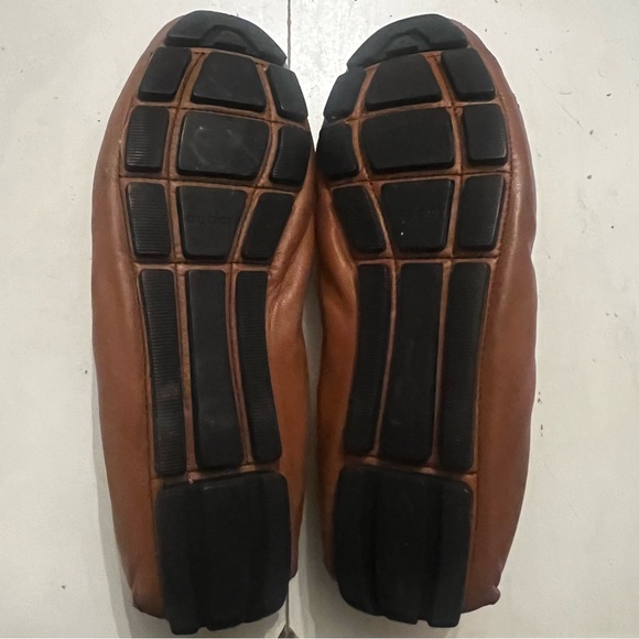Gucci Driving Horsebit AccentToggle Brown Leather Ballet Shoes Size 38 - Picture 11 of 13